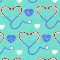 First Responders Tribute - Medical Hearts - SALE! (MINIMUM PURCHASE 1 YARD)