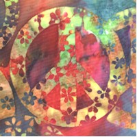 Groovy Batik Rainbow Peace Signs