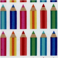 Anything Goes - Horizontal Rows of Colored Pencils on White