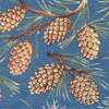 Whispering Pines and Pinecones on Teal Blue