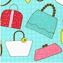 Paper Dolls - Tossed Purses  - SALE! (MINIMUM PURCHASE 1 YARD)