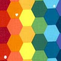 Imagine - Rainbow Honeycomb by Kristy Lea - SALE! (MINIMUM PURCHASE 1 YARD)