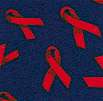 Red AIDS/HIV Support Ribbons on Navy Blue - SALE!
