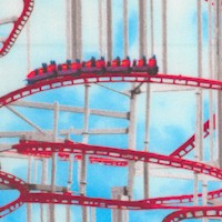 Amazement Park - Roller Coasters and Blue Skies by Josh Rey