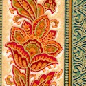 Sapphire Malabar - Gilded Royal Vertical Stripe in Orange, Green and Cream