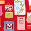 Fashionista Shopping Bags on Red
