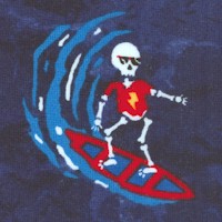 Surfing Skeletons - SALE! (MINIMUM PURCHASE 1 YARD)