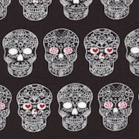Sweet Rebellion - Rows of Sugar Skulls on Black