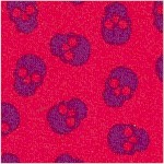 Tainted Love - Purple Skulls on Red by Libs Elliott