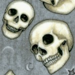 Spellbound - Tossed Skulls on Gray by Dan Morris