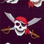 Tossed Pirate Skulls on Black