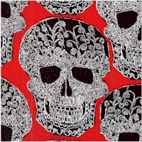 Art Skull on Red