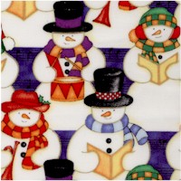 Snow Tunes - Gilded Carolling Snowmen in Rows