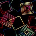 Rainbow Tumbling Squares on Black- LTD. YARDAGE AVAILABLE