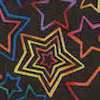 Rainbow Outlined Stars on Black- SALE! (ONE YARD MINIMUM