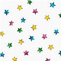 Playroom - Tossed Colorful Stars on Ivory- SALE! (MINIMUM PURCHASE 1 YARD)