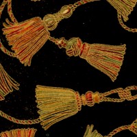 Passage to India - Tossed Gilded Tassels on Black