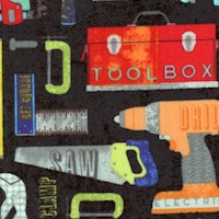 Nuts & Bolts - Handyman’s Tools on Black by Deborah Edwards