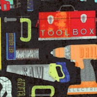 Nuts & Bolts - Handymans Tools on Black by Deborah Edwards