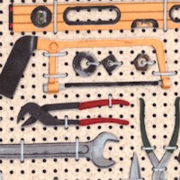 Man Cave - Assorted Tools on Pegboard by Ninette Brisi