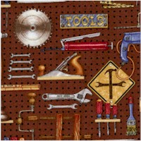 Mr. Fix-It - Tools on Brown Pegboard by Dan Morris