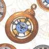 Vintage Timepieces on Cream  - SALE! (ONE YARD MINIMUM