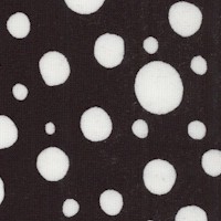 Black and White - Tossed Polka Dots on Black - SALE!  (MINIMUM PURCHASE 1 YARD)
