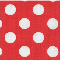 Basic Brights - Tossed White Polka Dots on Red