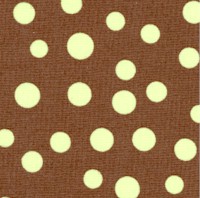 Lily Pond - Tossed Green Polka Dots on Brown by Wendy Slotboom