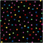 Basics - Tossed Colorful Dots on Black