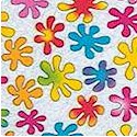 Fun and Bright - Tossed Rainbow Flowers on White