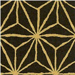 Hyakka Ryoran - Metallic Gold Asanoha Motif on Black