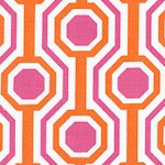 Dolce - Geometric Design in Fuschia  Orange and Ivory by Tanya Whelan