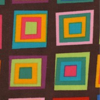 Animal Party - Retro Squares on Brown by Amy Schinler