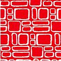 Mingle - Modern Blocks in Red and White by Monoluna