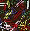 Paper Clip Toss in Color on Black - SALE! (MINIMUM PURCHASE 1 YARD)