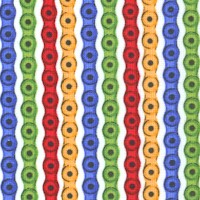 Rad Riders - Colorful Bike Chains Verticl Stripe by Terry Perry