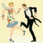 Gatsby - Retro Roaring Twenties Dancers on Cream