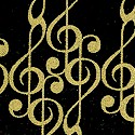 Concerto - Metallic Gold G Clefs on Black