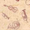 Tossed Musical Instruments in Cappuccino on Mottled Tan