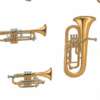 Golden Brass Instruments on Antique White