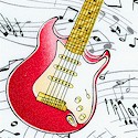 Rock On - Tossed Musical Instruments and Scores on White