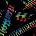 Jazz - Tossed Musical Phrases in Rainbow Colors -BACK IN STOCK!