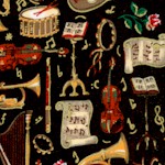 Gilded Musical Instruments and Notes on Black