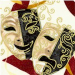 Night at the Opera - Gilded Drama Masks on Cream