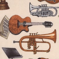 Perfect Pitch II - Assorted Musical Instruments on Cream by Dan Morris