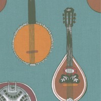 Strings! Musical Instruments on Teal