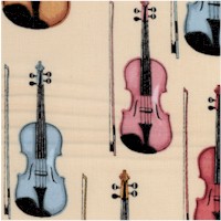 Perfect Pitch - Violins and Violas on Beige by Dan Morris