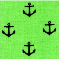 All Hands on Deck - Navy Anchors on Green by Jack and Lulu