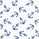 Beacon - Tossed Blue Anchors on Ivory